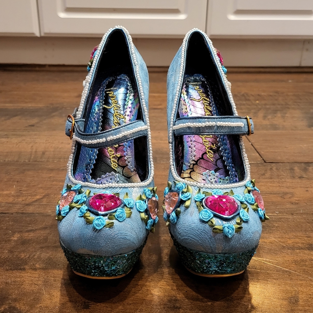 NWT Host Pickπ₯³ Irregular Choice Carousel π Carol Sell Glitter Snow Globe Heels - Picture 9 of 16